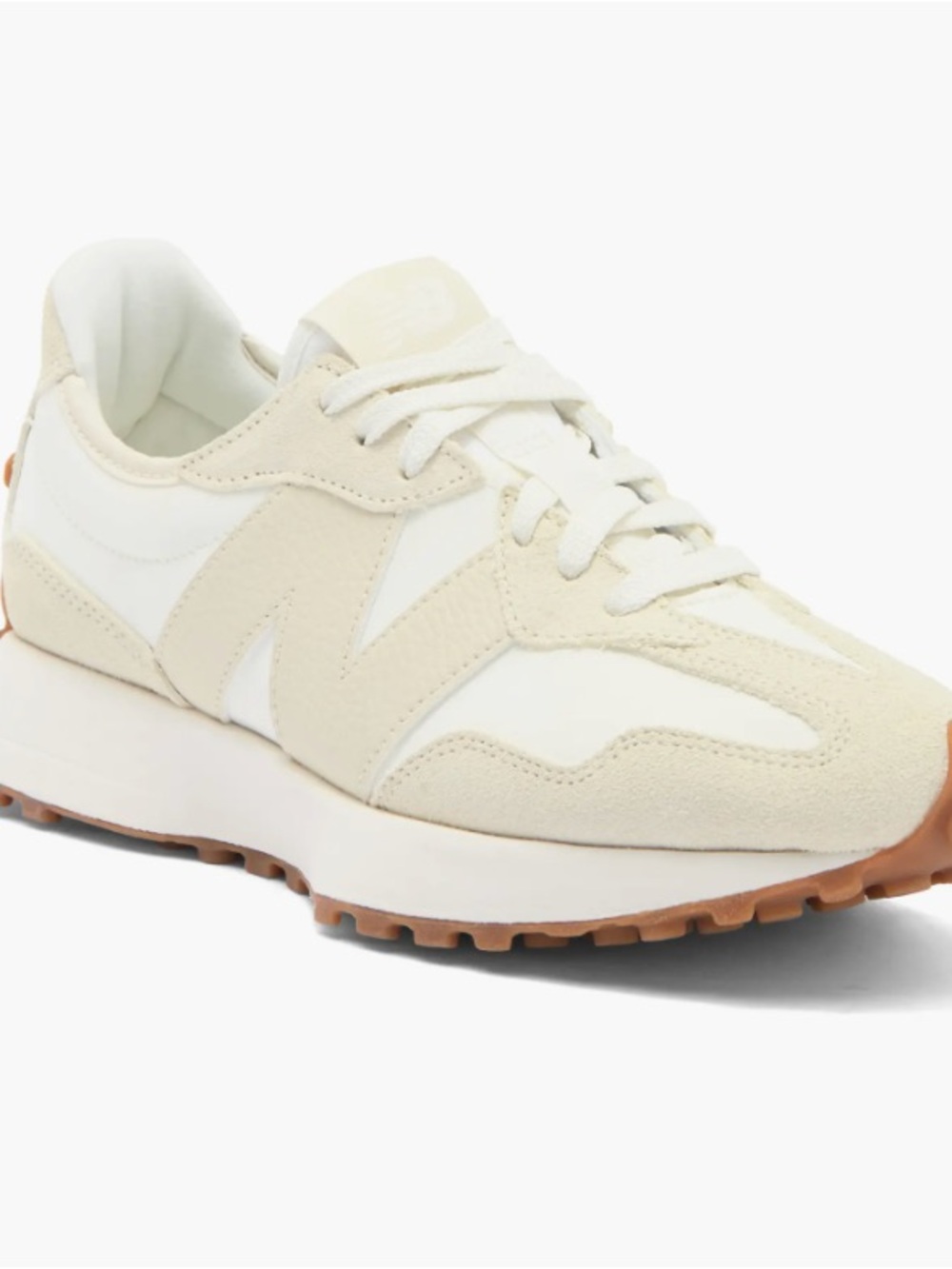 New Balance 327 Women's Beige Tan Athletic Sneakers linen sea salt